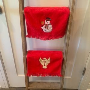 Two VTG Christmas Hand Towels